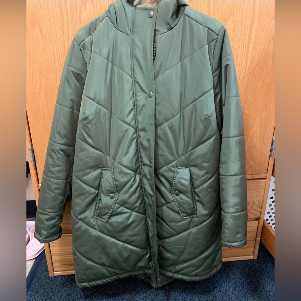 Ellos Green Puffer Coat